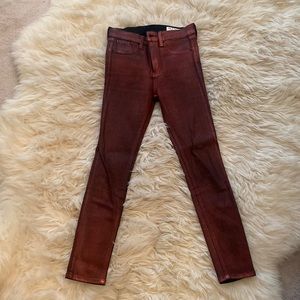 Rag and bone cropped coated jeans